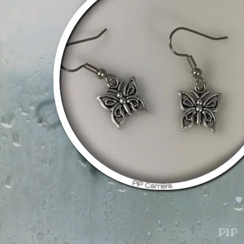 Pewter Butterfly Earrings